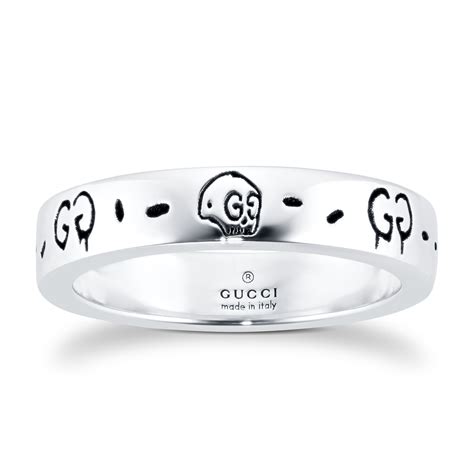 gucci silver ghost 4mm ring|Gucci ghost ring size 7.